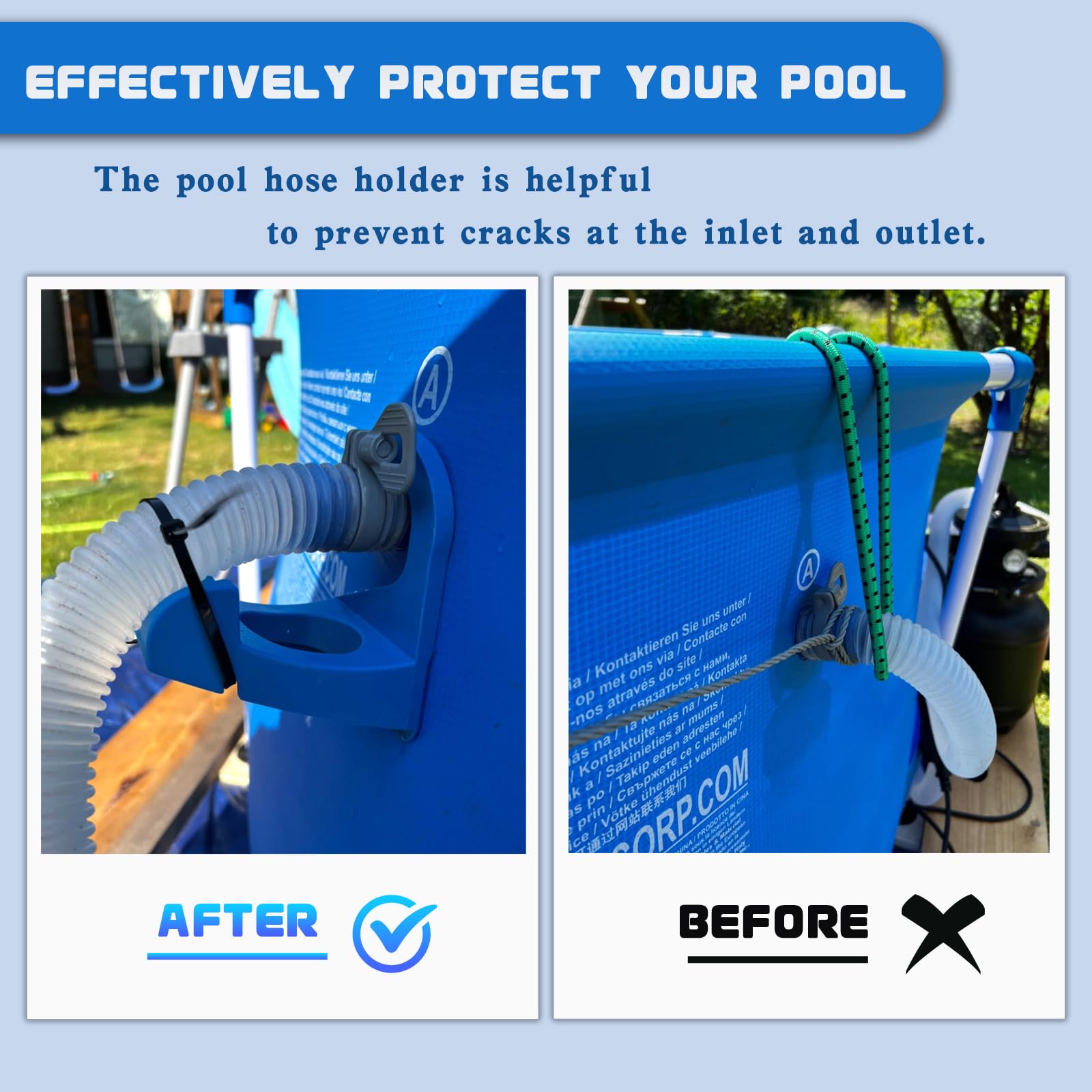Nsxc pool hose holder includes two cable ties for quick securing