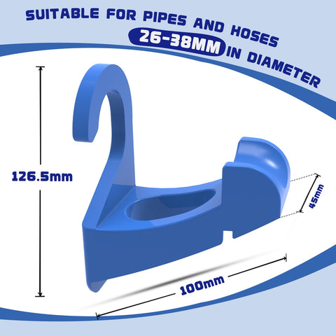 Nsxc pool hose holder with tie grooves secures hoses and prevents slipping