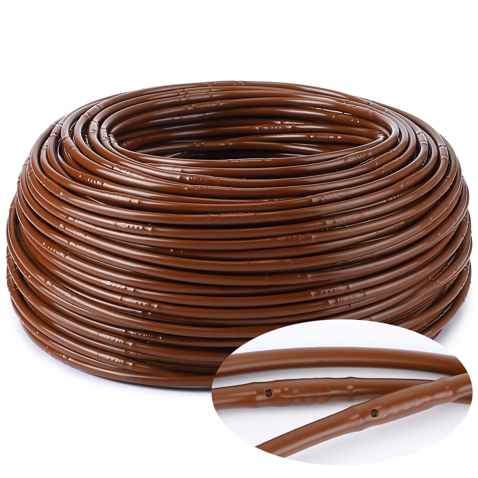 Nuanchu 492ft drip tubing coil ready for targeted garden watering.