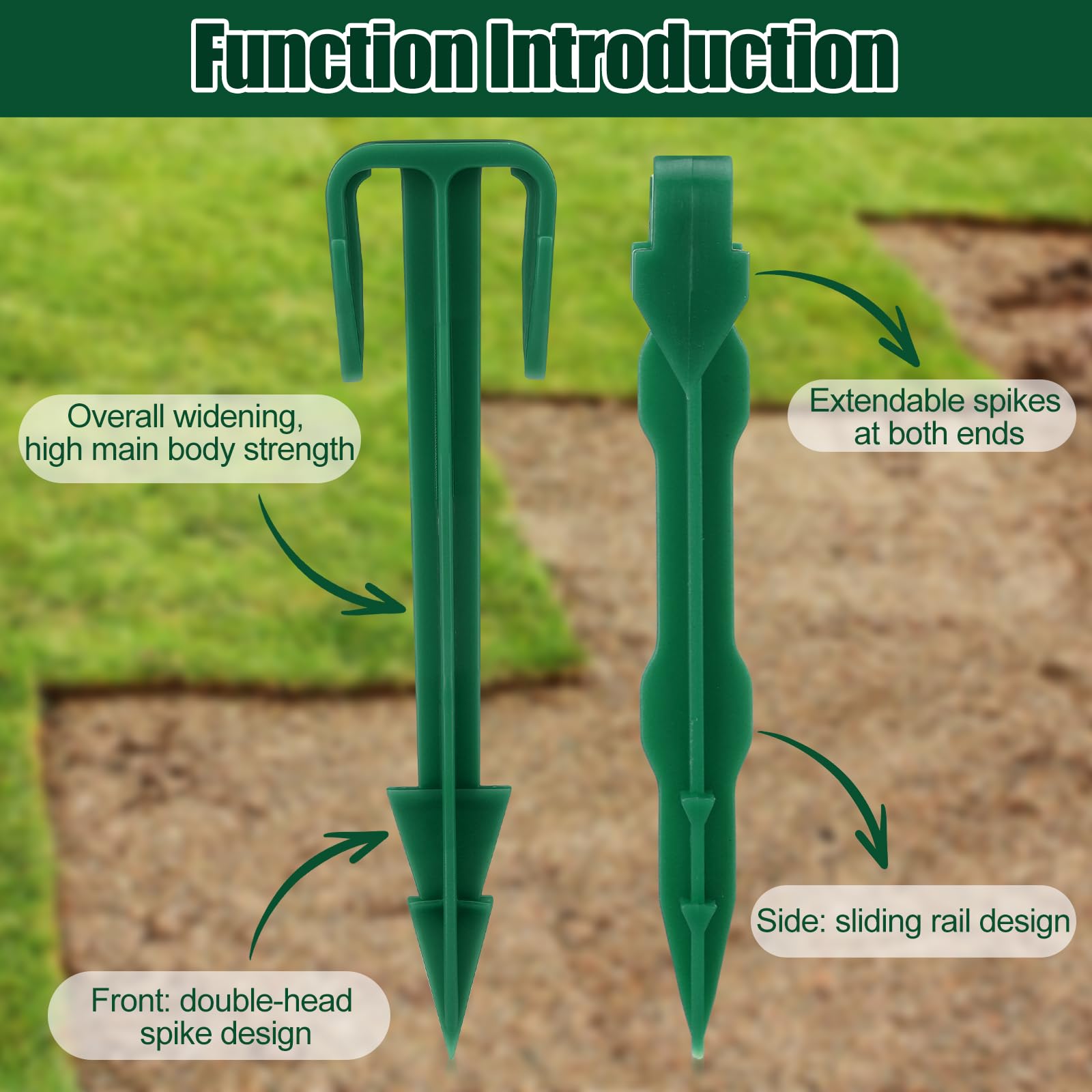 Nuanchu 4-inch stakes ideal for anchoring membranes.
