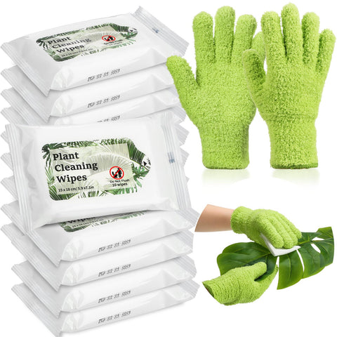 Nuanchu 8-pack plant cleaning wipes on glossy leaves improve cleanliness and appearance