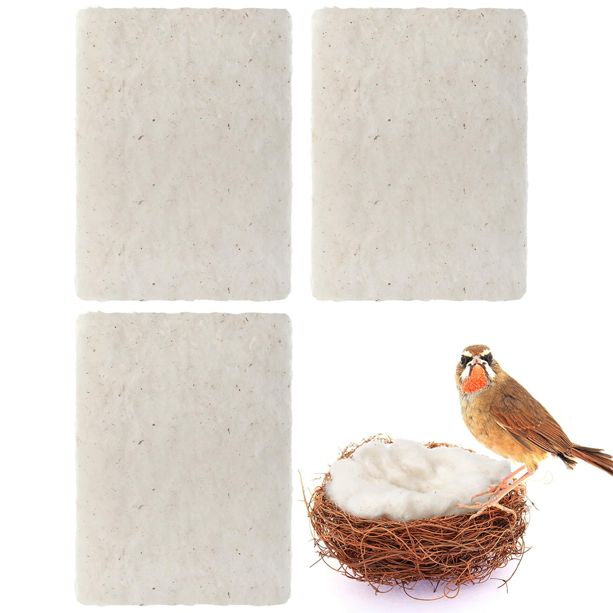 Nuanchu bird nest material pack provides warm nesting space for small birds
