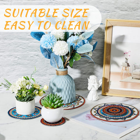 Nuanchu plant coaster set demonstrates easy cleaning and stackable storage.