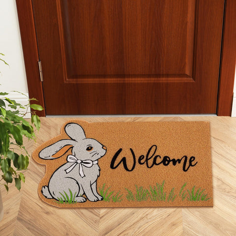 Nuanchu doormat back features non-slip backing for stable placement