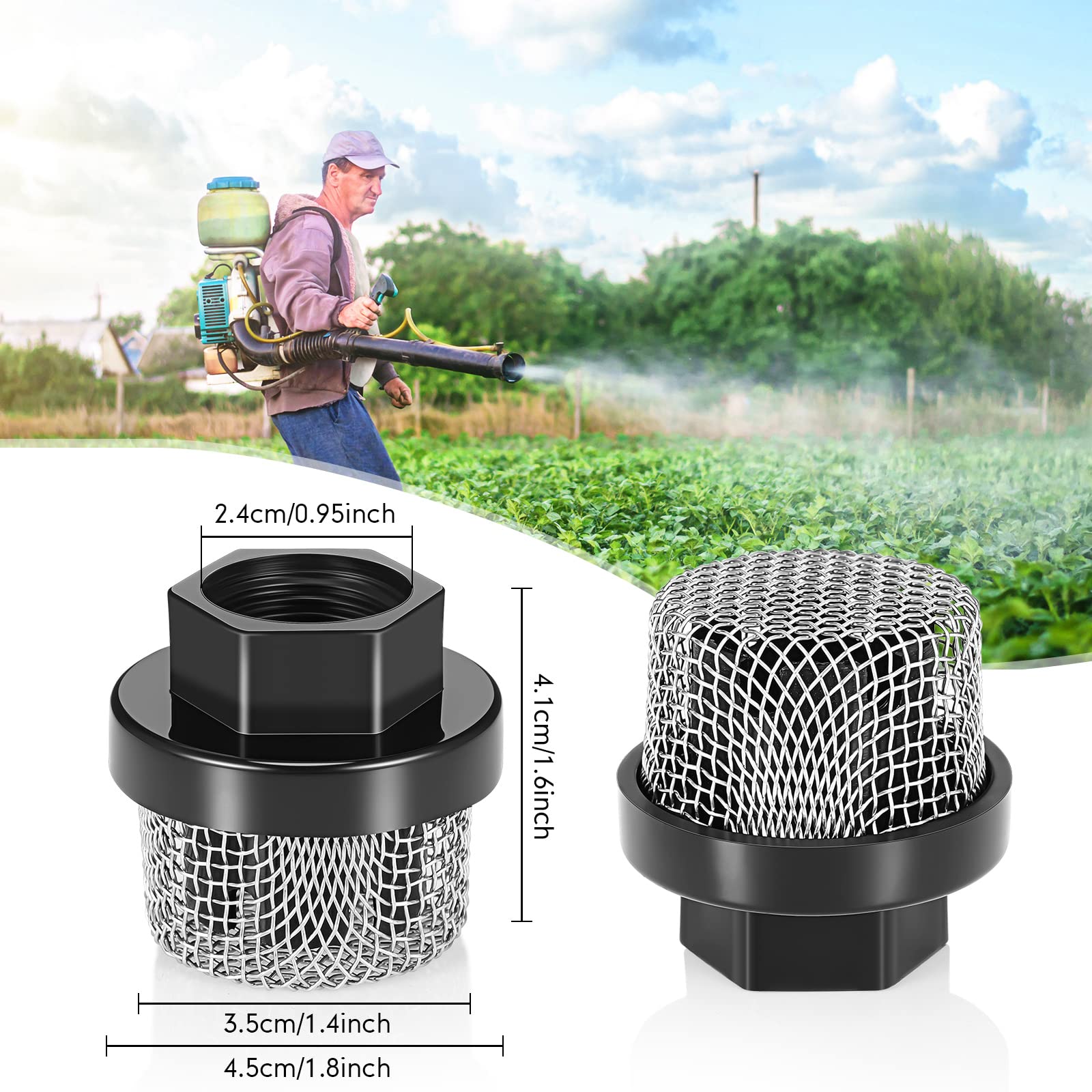 Nuanchu garden sprayer filter screen preventing nozzle clogs and maintaining spray
