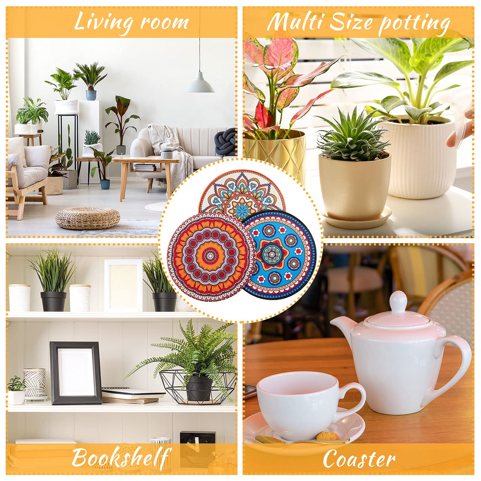 Nuanchu indoor outdoor use coaster in a home garden setting
