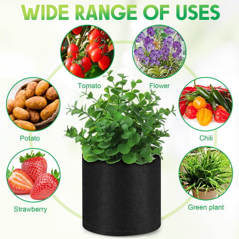 Nuanchu multi-use fabric pots fit flowers and vegetables
