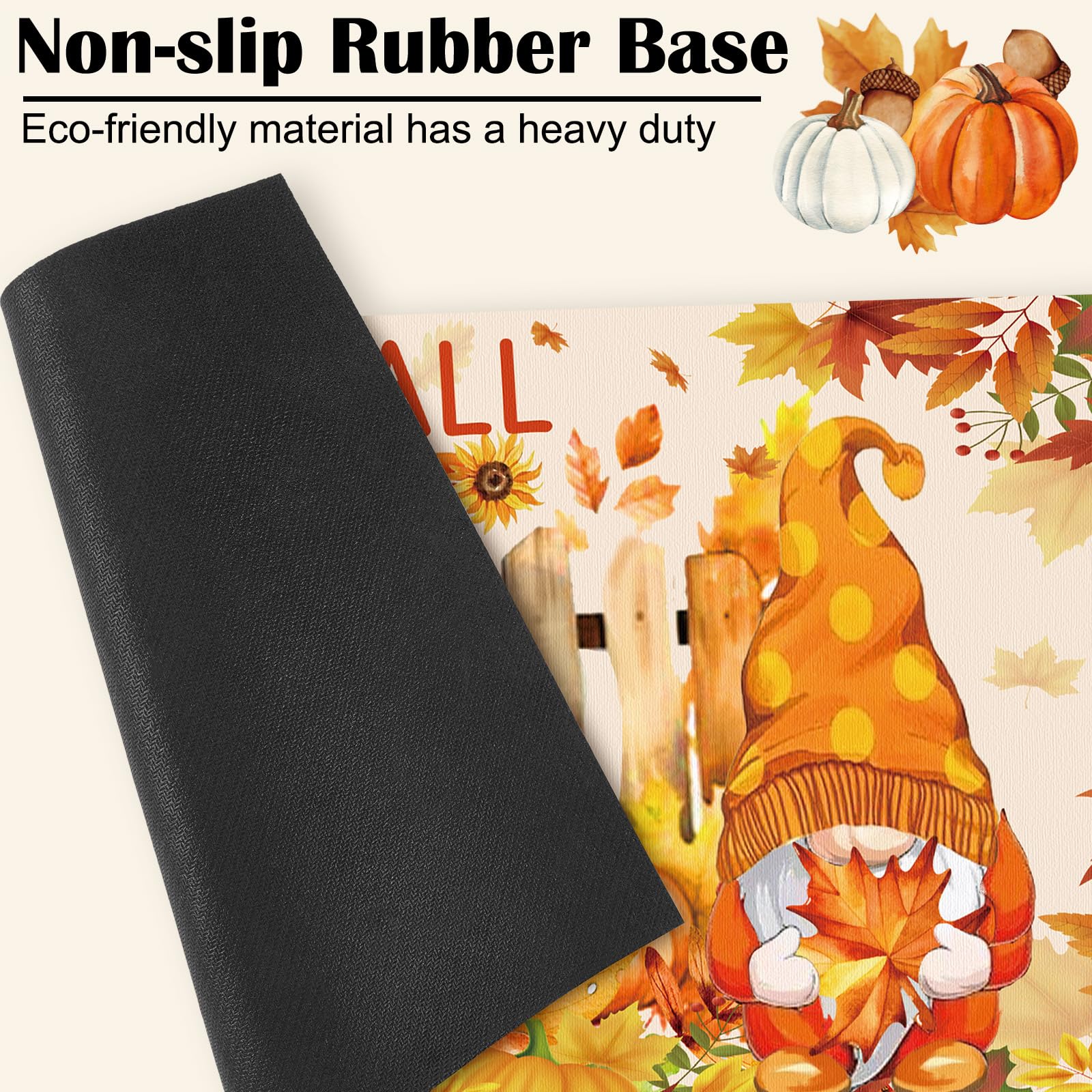 Nuanchu non-slip backing keeps mats secure on various floor types.