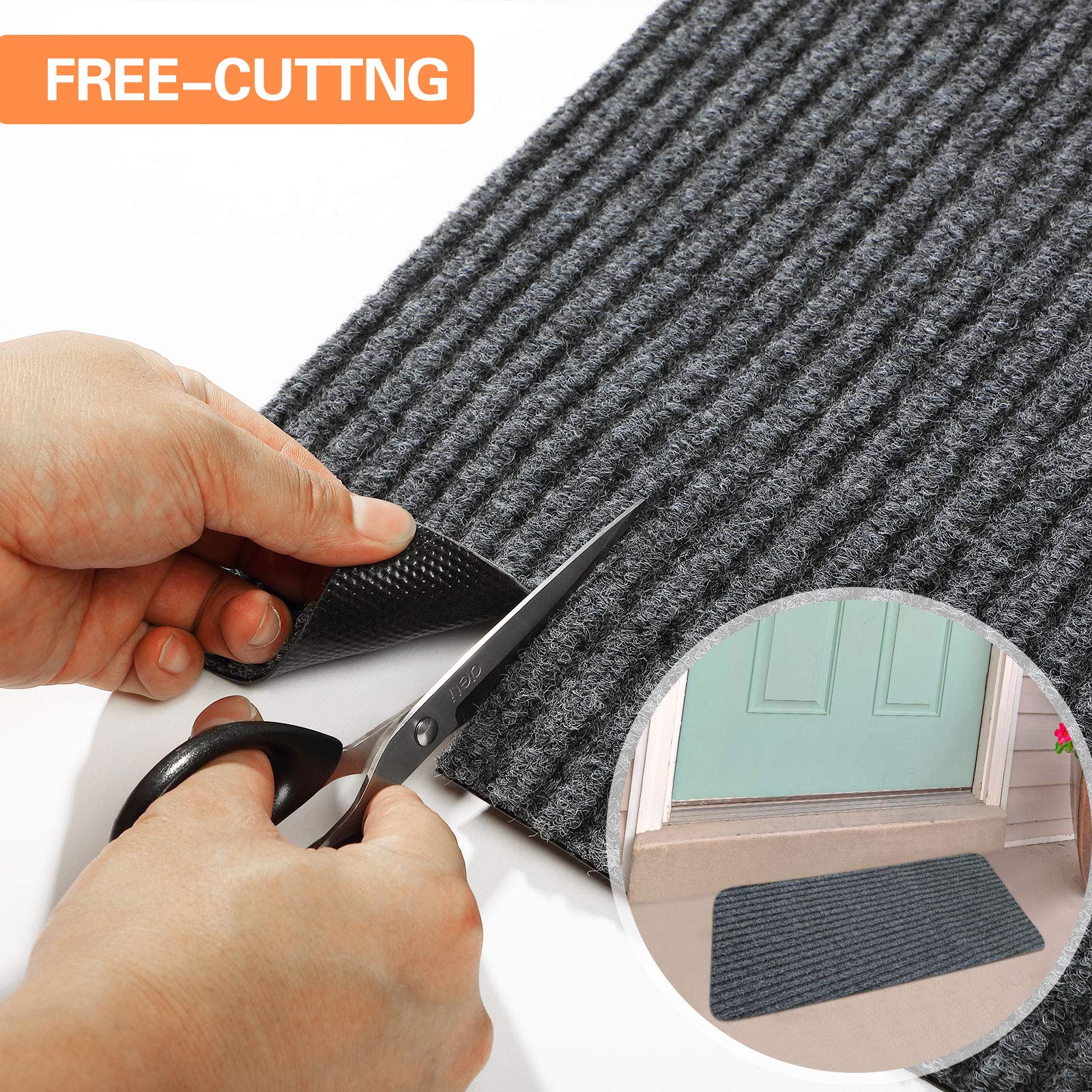 Nuanchu semi-finished striped mat easy to trim to fit.