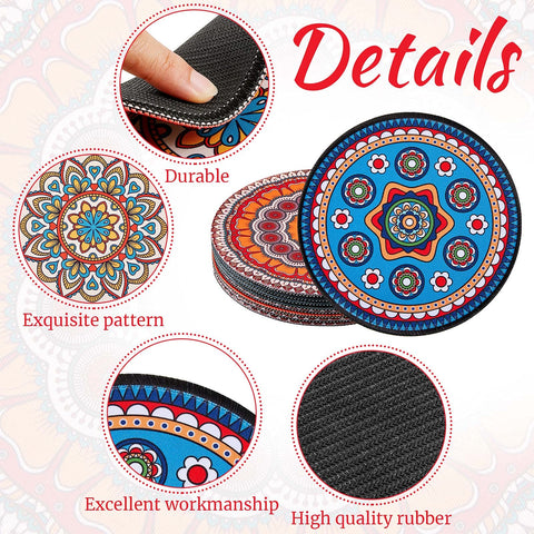 Nuanchu rubber absorbent coaster closeup with non-slip grip