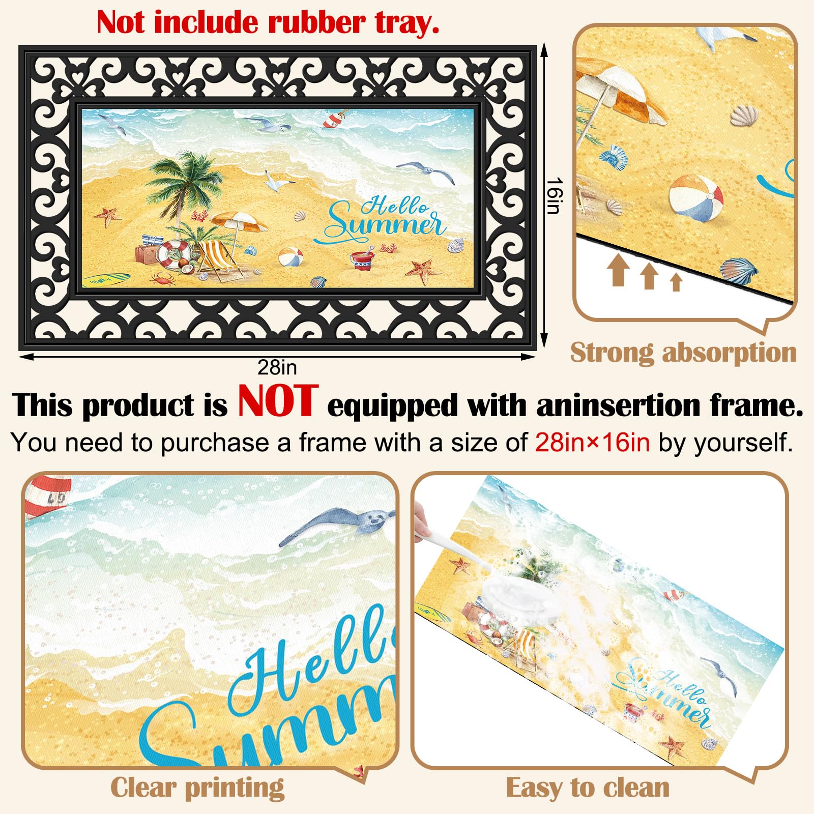 Nuanchu seasonal door mat summer garden: diatom mud aids moisture control and easy cleaning