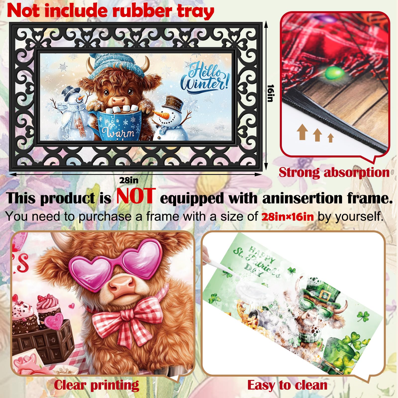 Nuanchu St. Patrick's Day design doormat adds festive curb appeal