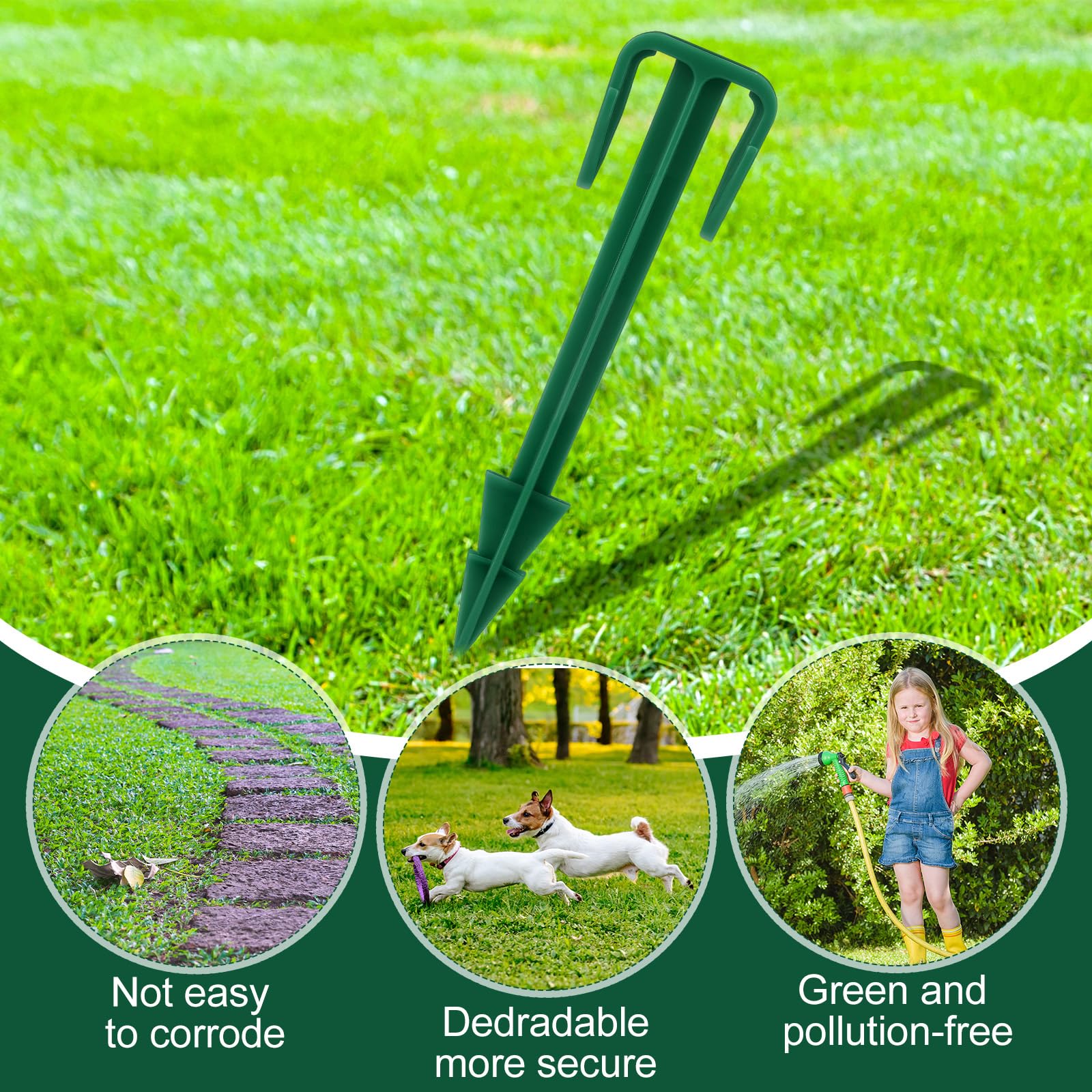 Nuanchu stakes suitable for membranes, sod and netting.