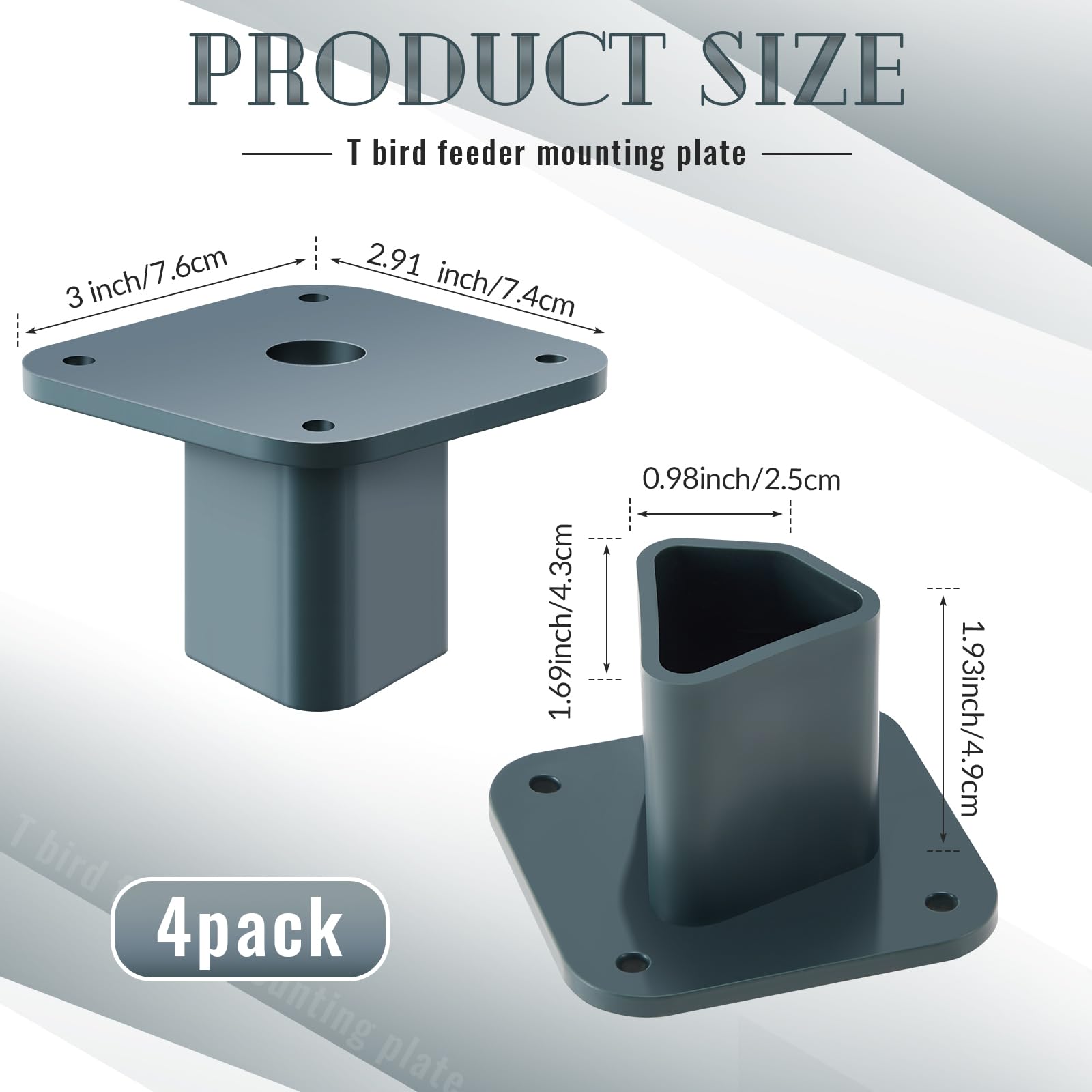 Nuanchu mounting plate on a T-post enables quick bird feeder installation.