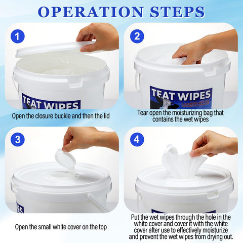 Nuanchu teat wipes reclosable pail for long lasting supply