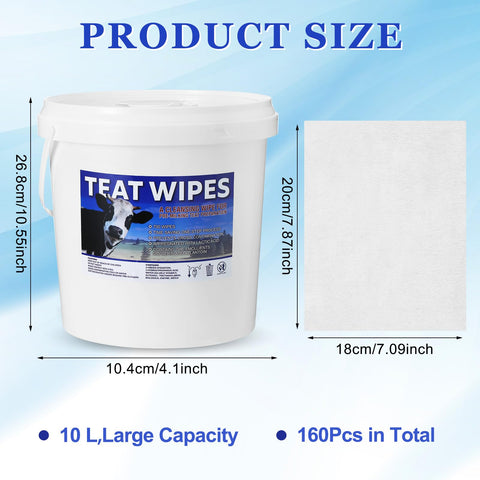 Nuanchu teat wipes size 7x8 inch for easy milking cleanup