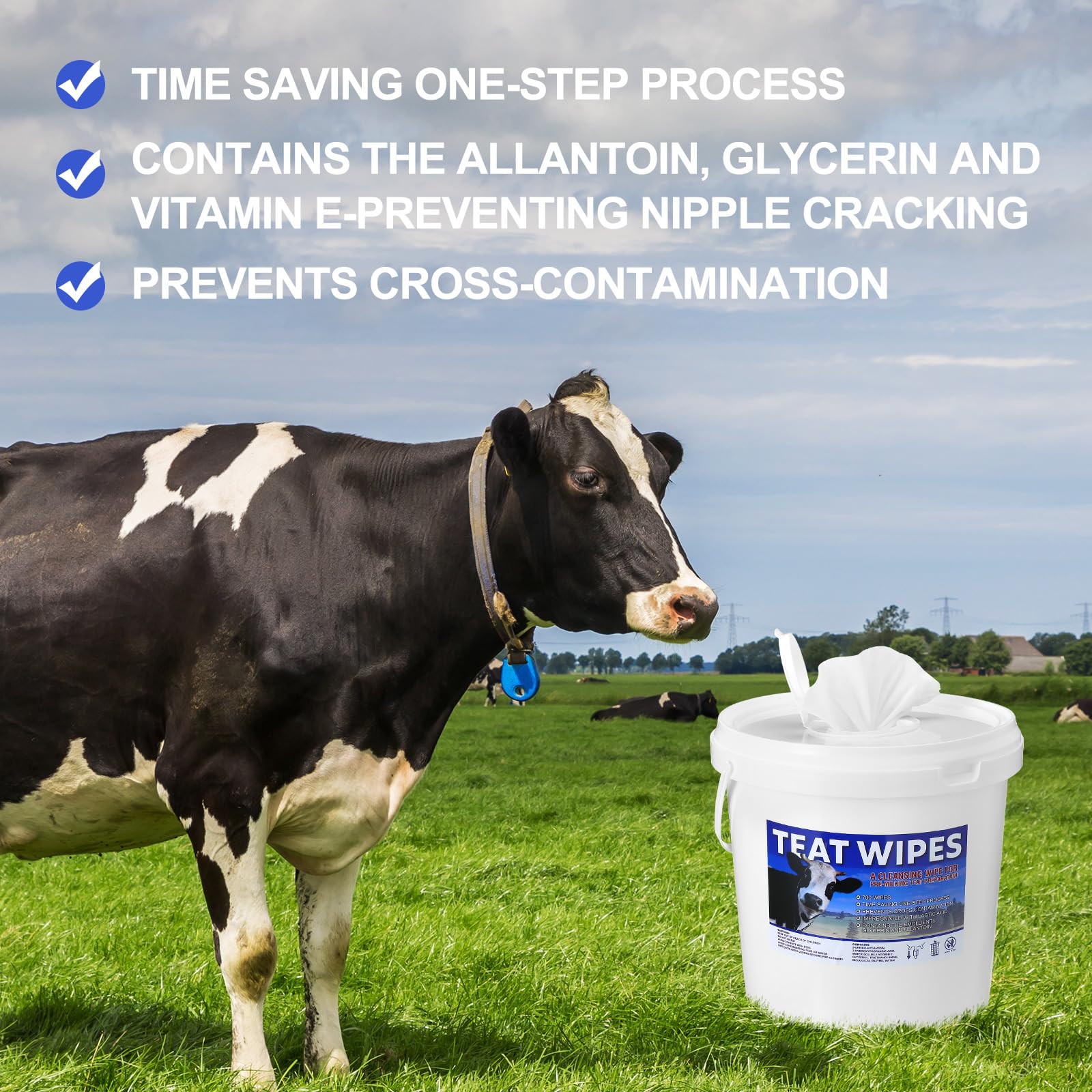 Nuanchu teat wipes soft textured fabric for skin friendly udder care