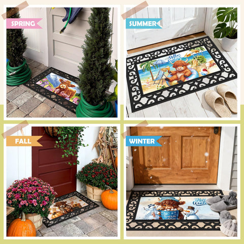 Nuanchu Valentines Day heart design mat welcomes guests