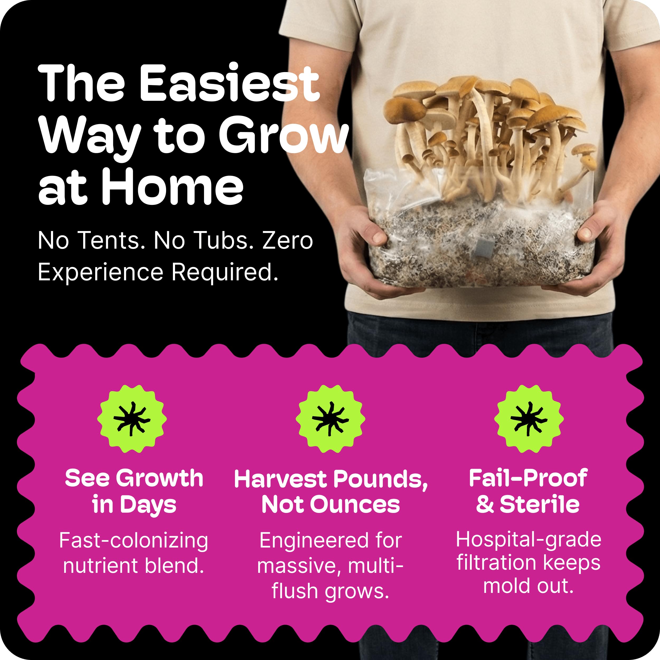 NuBlume fast-colonization bag demonstrates rapid growth potential.
