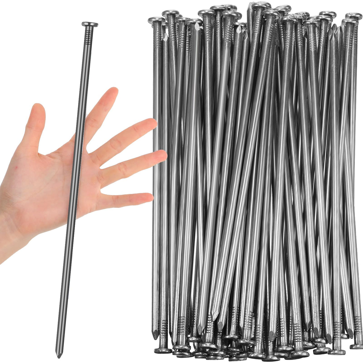 Nuenen 60-piece metal stakes, 12 inch, for secure landscape anchoring.