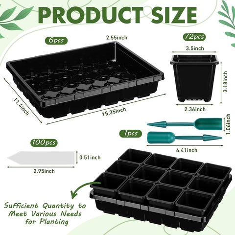 Nuenen square 3.5 inch nursery pots with drainage for healthy roots.