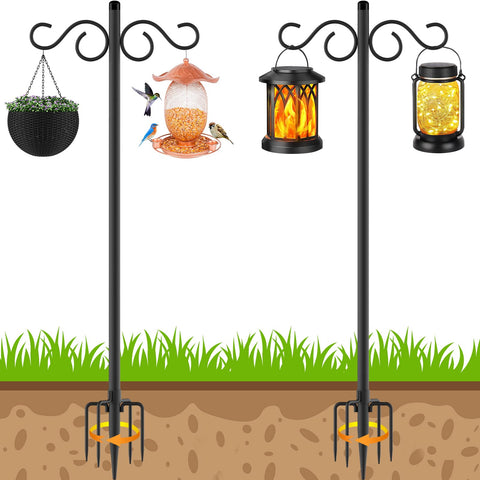 NUERPO adjustable shepherd hook 80inch with versatile outdoor hanging options