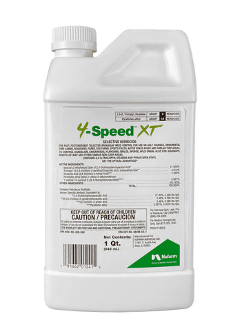 Nufarm 4-Speed XT bottle front view for fast broadleaf weed control on turf