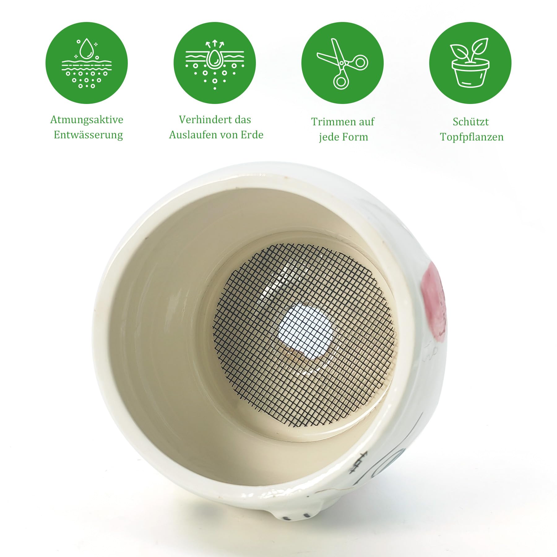 Nufiwra 1.5x1.5 mm holes support drainage and aeration.