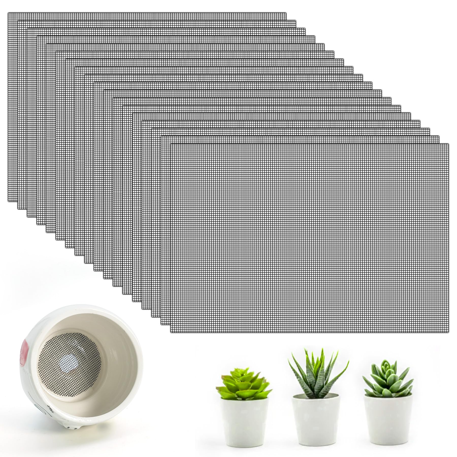 Nufiwra flower pot hole mesh pad 30x20 cm for better drainage and soil stability.