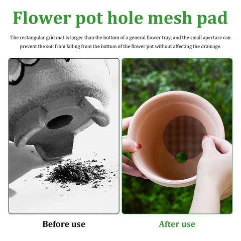 Nufiwra mesh pad cut-to-fit for diverse planter sizes.