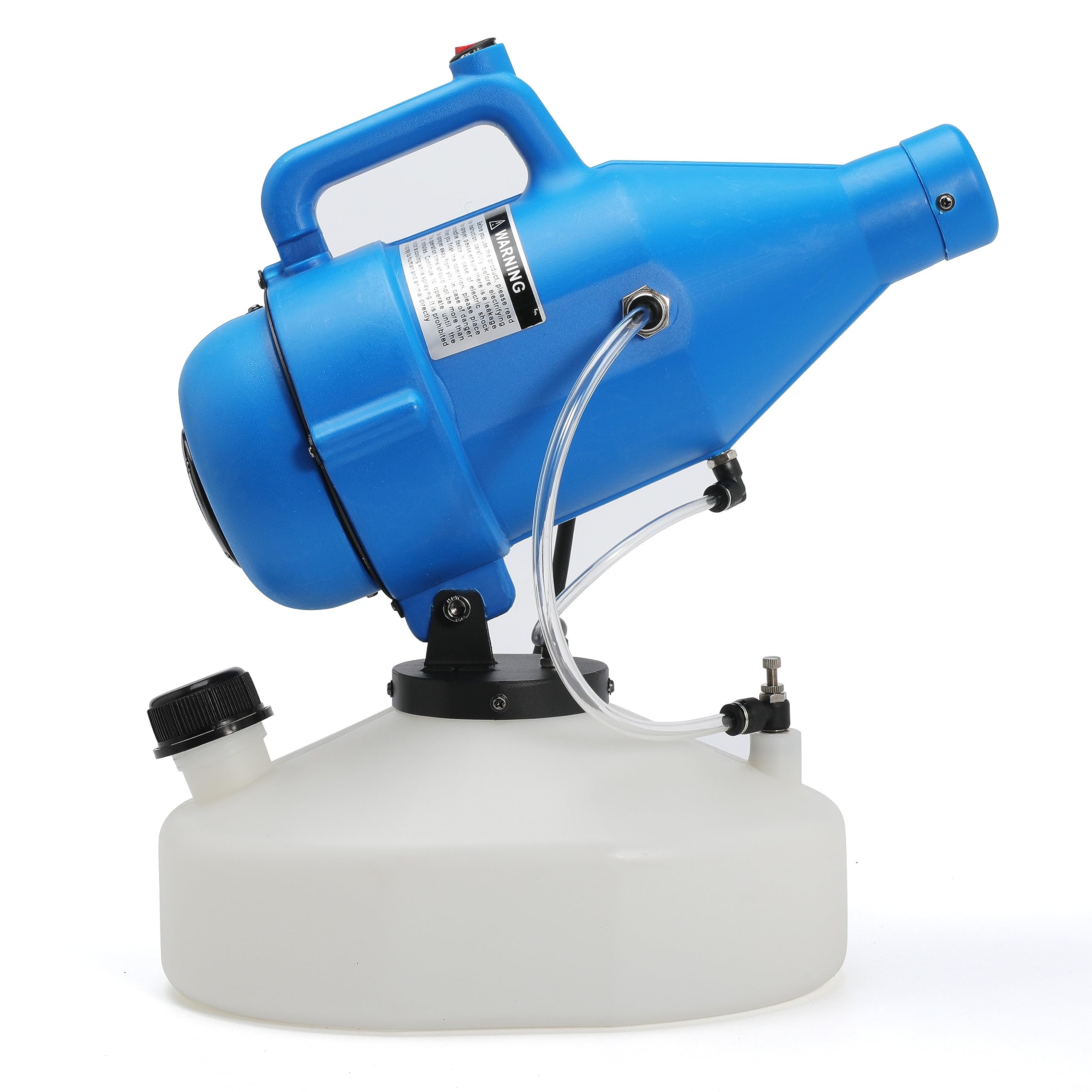 NuFlySic 4.5L fogger front view showing portable indoor use and balance