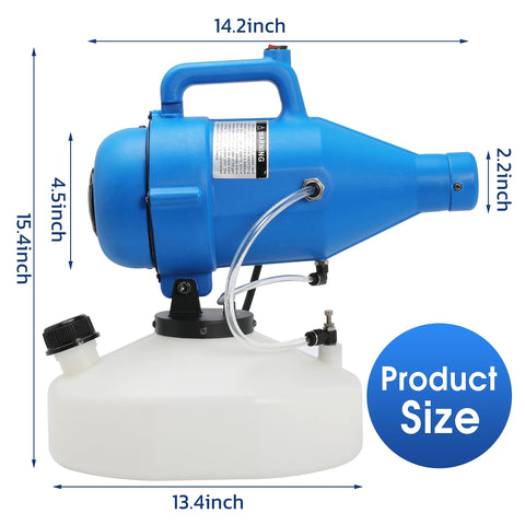 NuFlySic 4.5L fogger side panel highlighting compact design for quick tasks