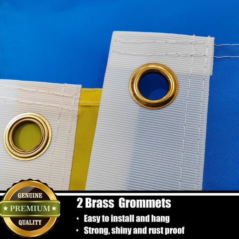 Nuibers flag brass grommets close-up for sturdy mounting