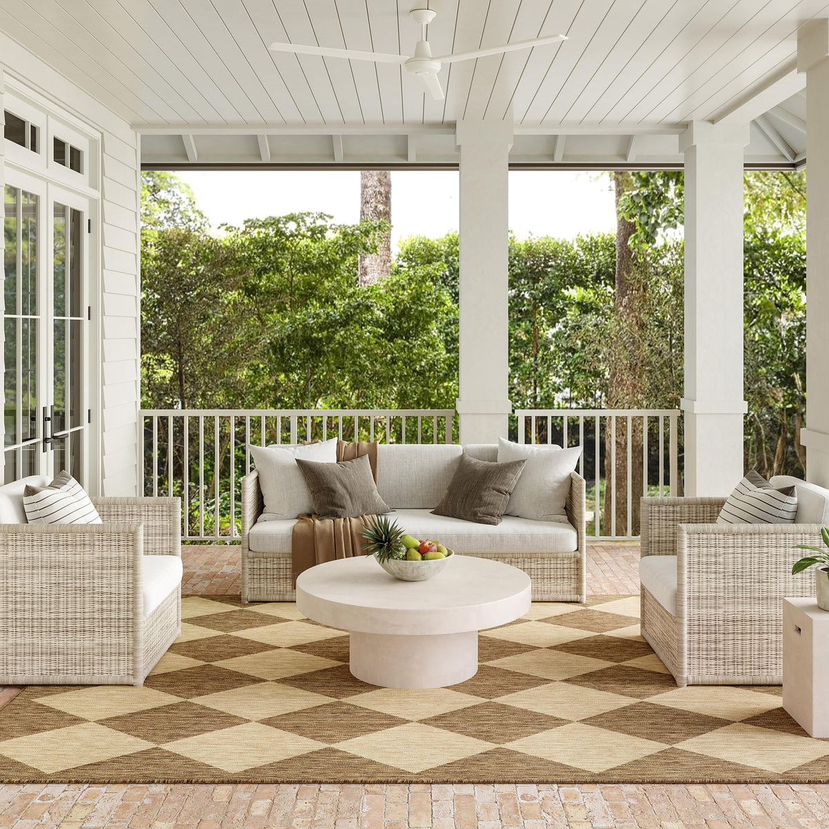 nuLOOM Sabina 5x8 diamond trellis indoor outdoor rug for versatile spaces.