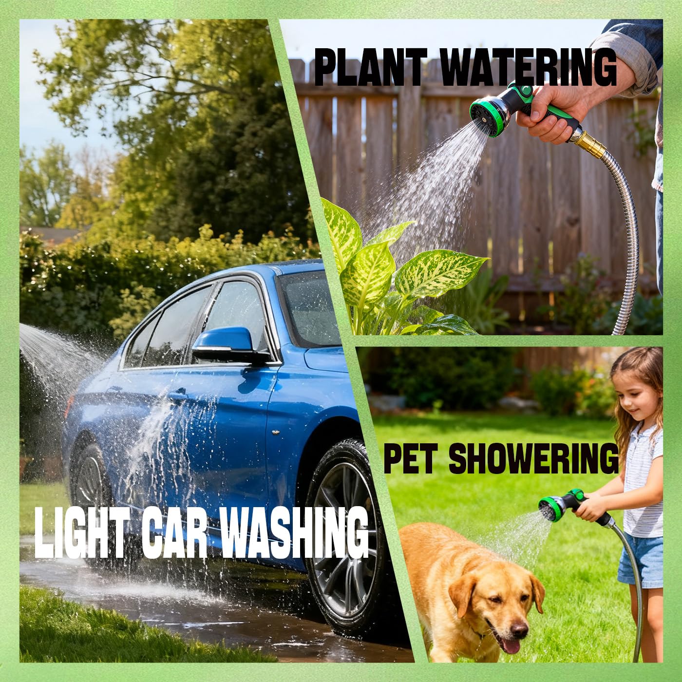 Numwot spray patterns support cleaning tasks and pet washing.