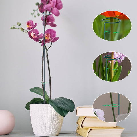 Numyew green-coated steel stake blends with plants while providing durable support