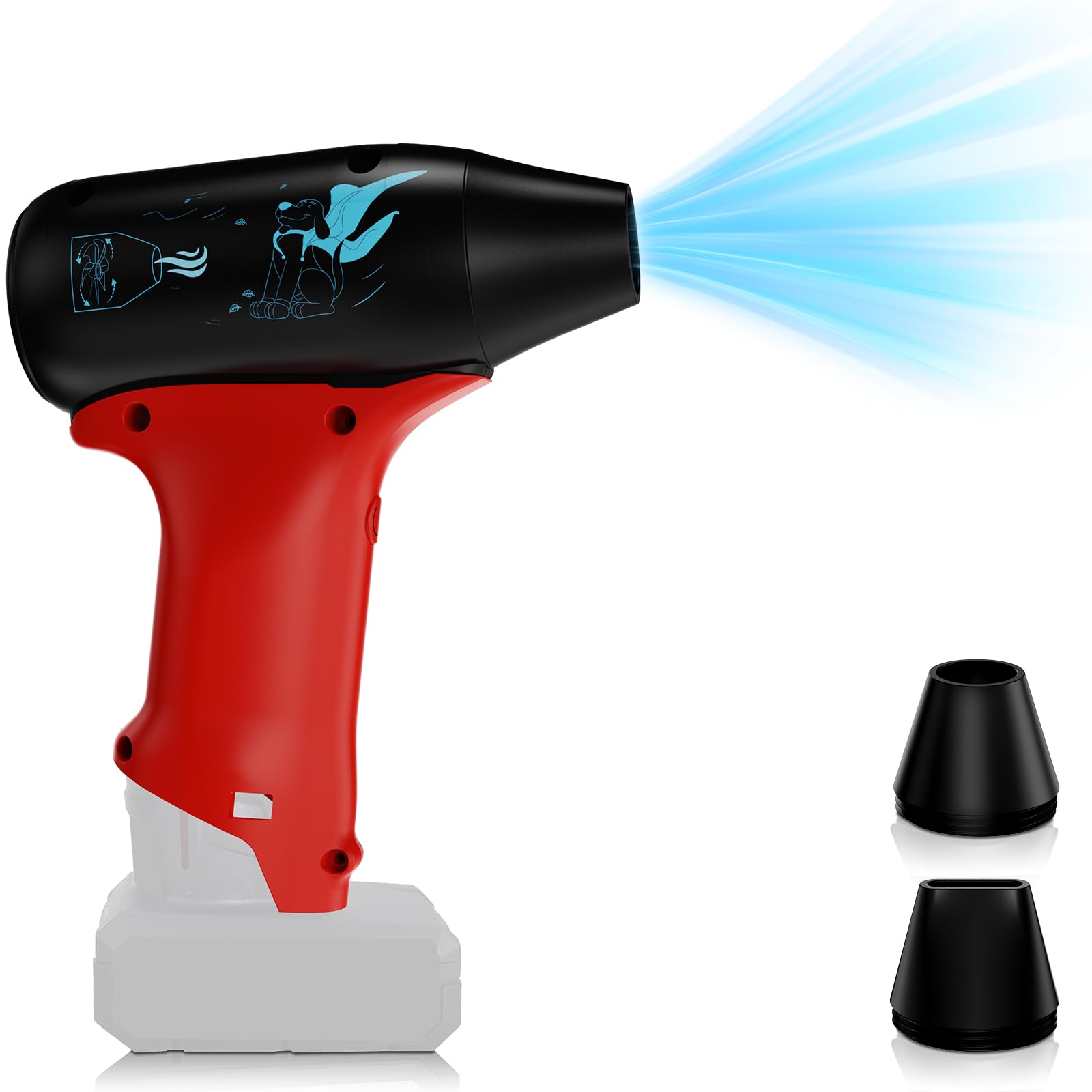 NUOGEDZ Mini Jet Blower front view shows compact power for on-the-go cleaning