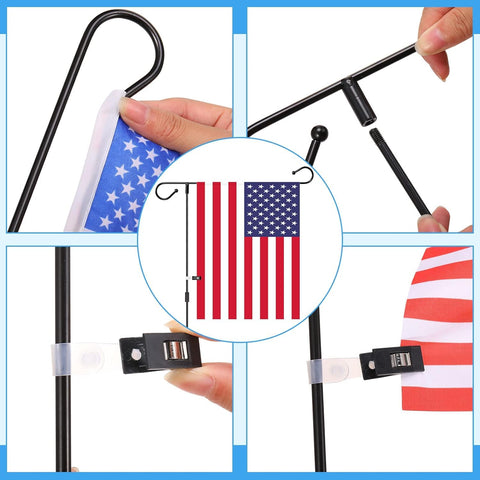 NUOGIC flag stand wide feet enhancing stability on patios.
