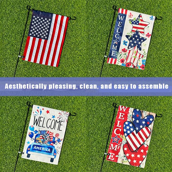NUOGIC garden flag stand displayed in front yard for easy gifting ideas.