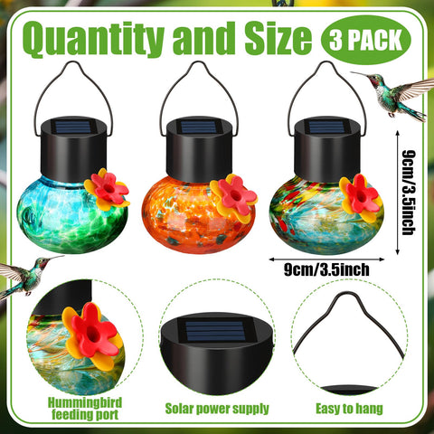 Nuogo blown glass hummingbird feeder style-2 adds multicolor charm to your garden.