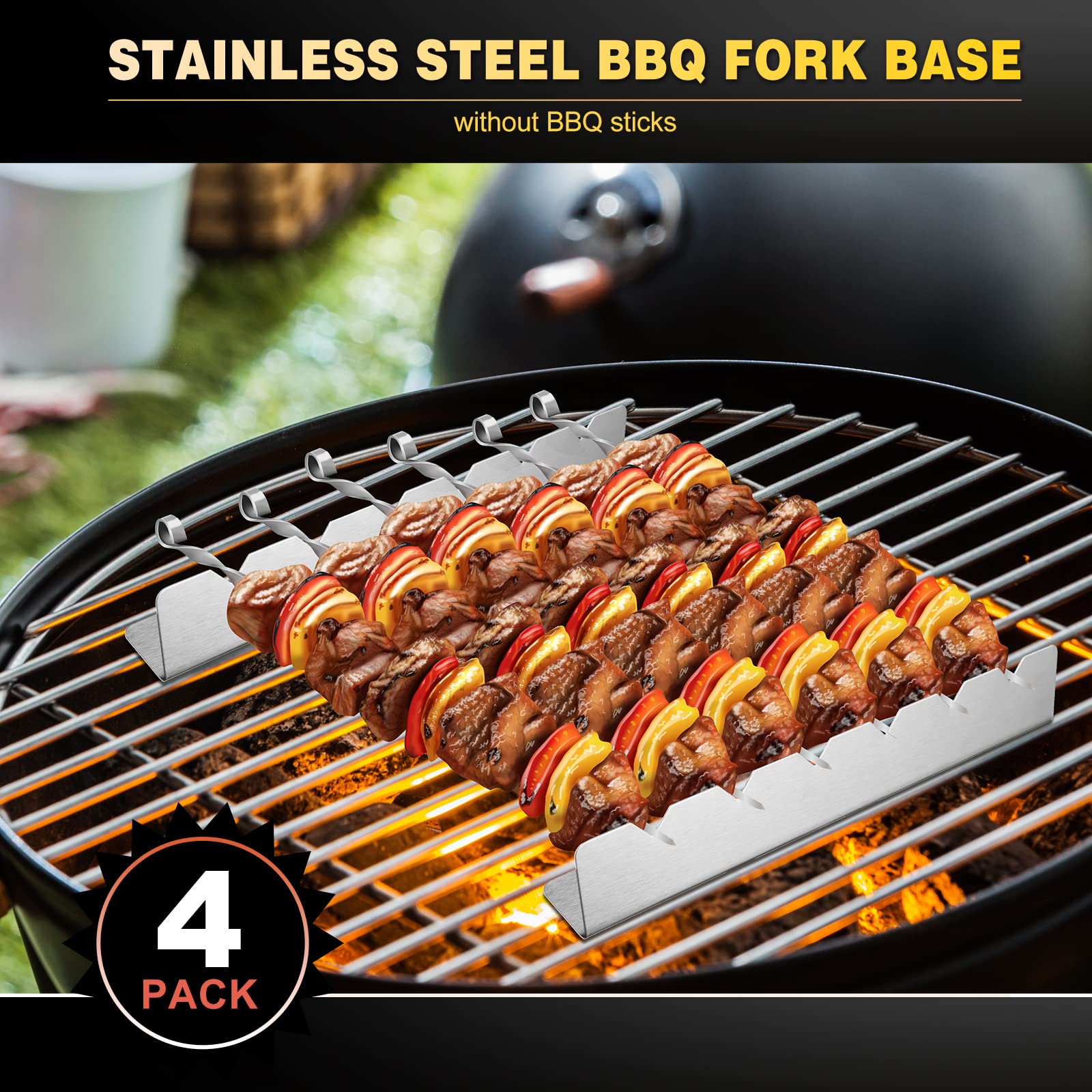 Nuogo stainless steel kebab rack shows durable construction for long-lasting grilling sessions