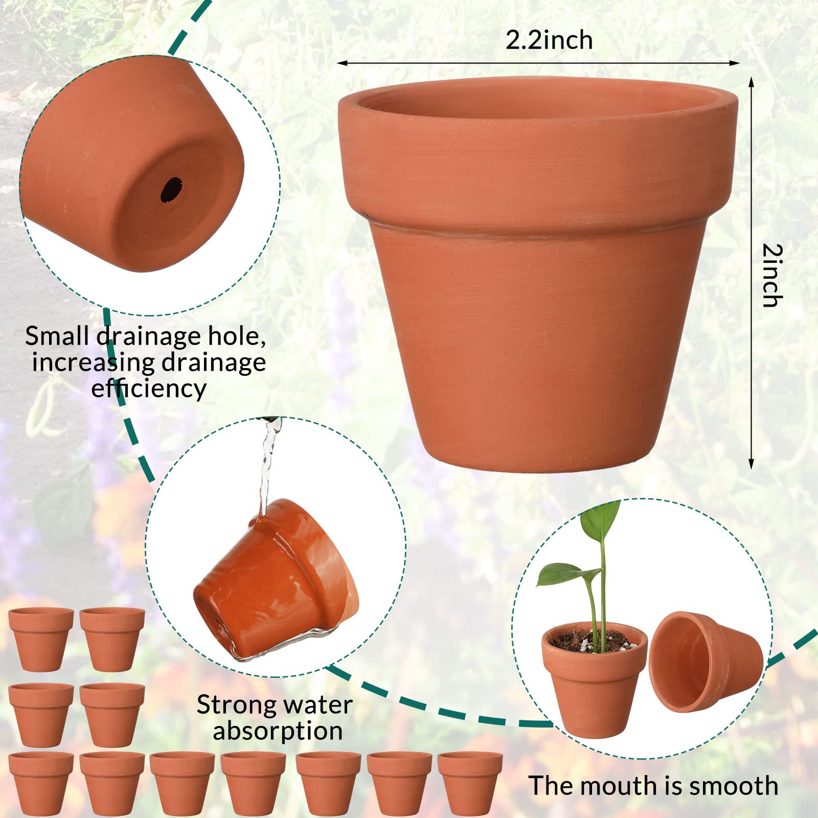 Nuogo mini terracotta pot, 5.5 cm top diameter, perfect for small herbs.