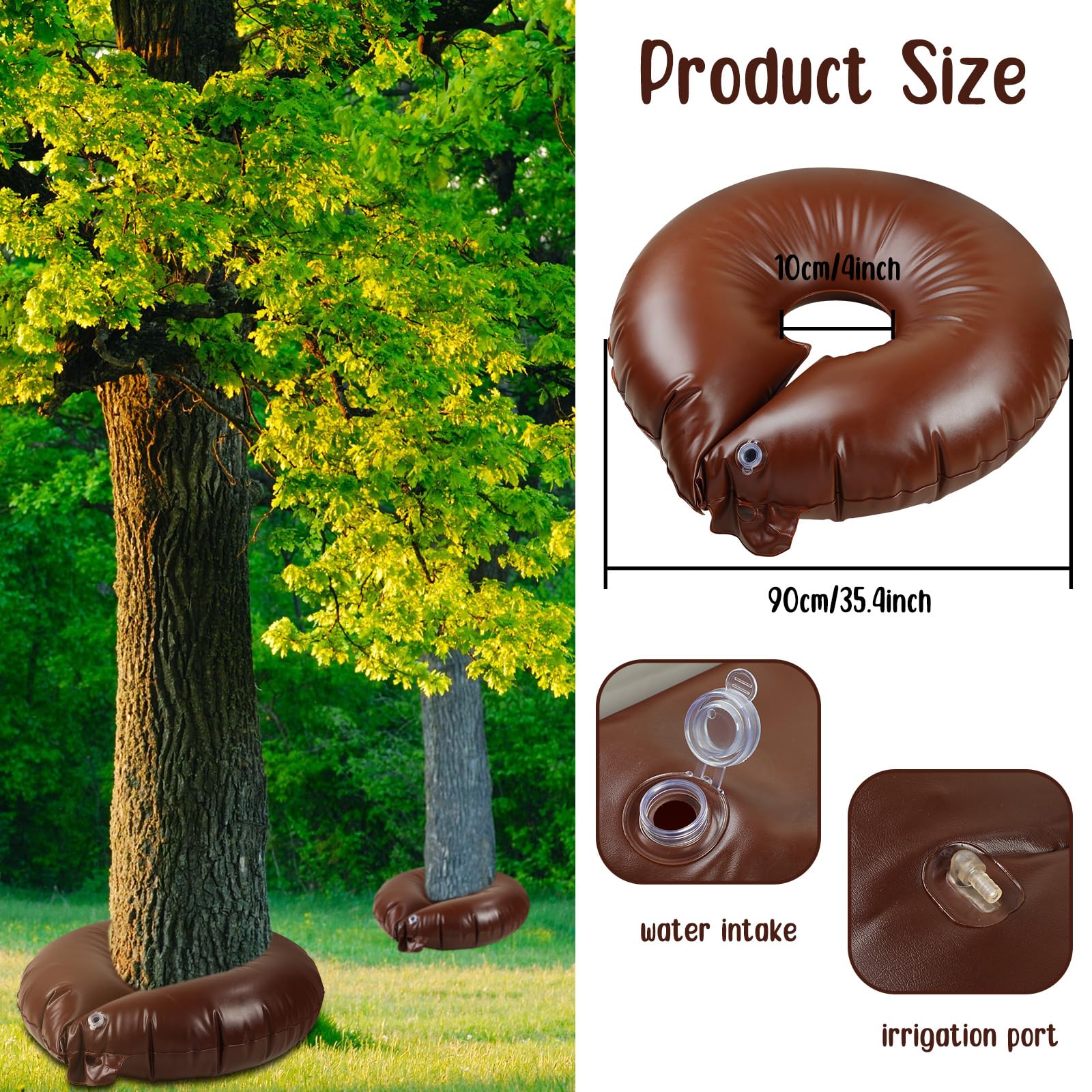Nuogo 15-gallon capacity highlights long-lasting watering for trees.