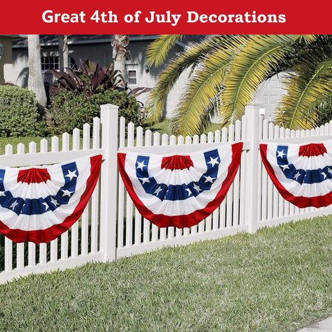 NUOLAN six-pack pleated banner flags for versatile patriotic display