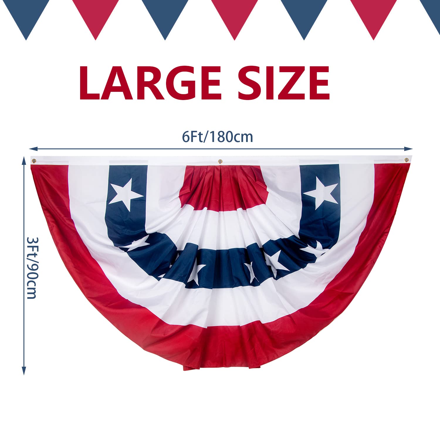 NUOLAN American flag bunting for outdoor use with vibrant colors