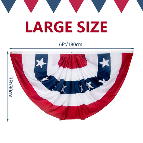 NUOLAN American flag bunting for outdoor use with vibrant colors