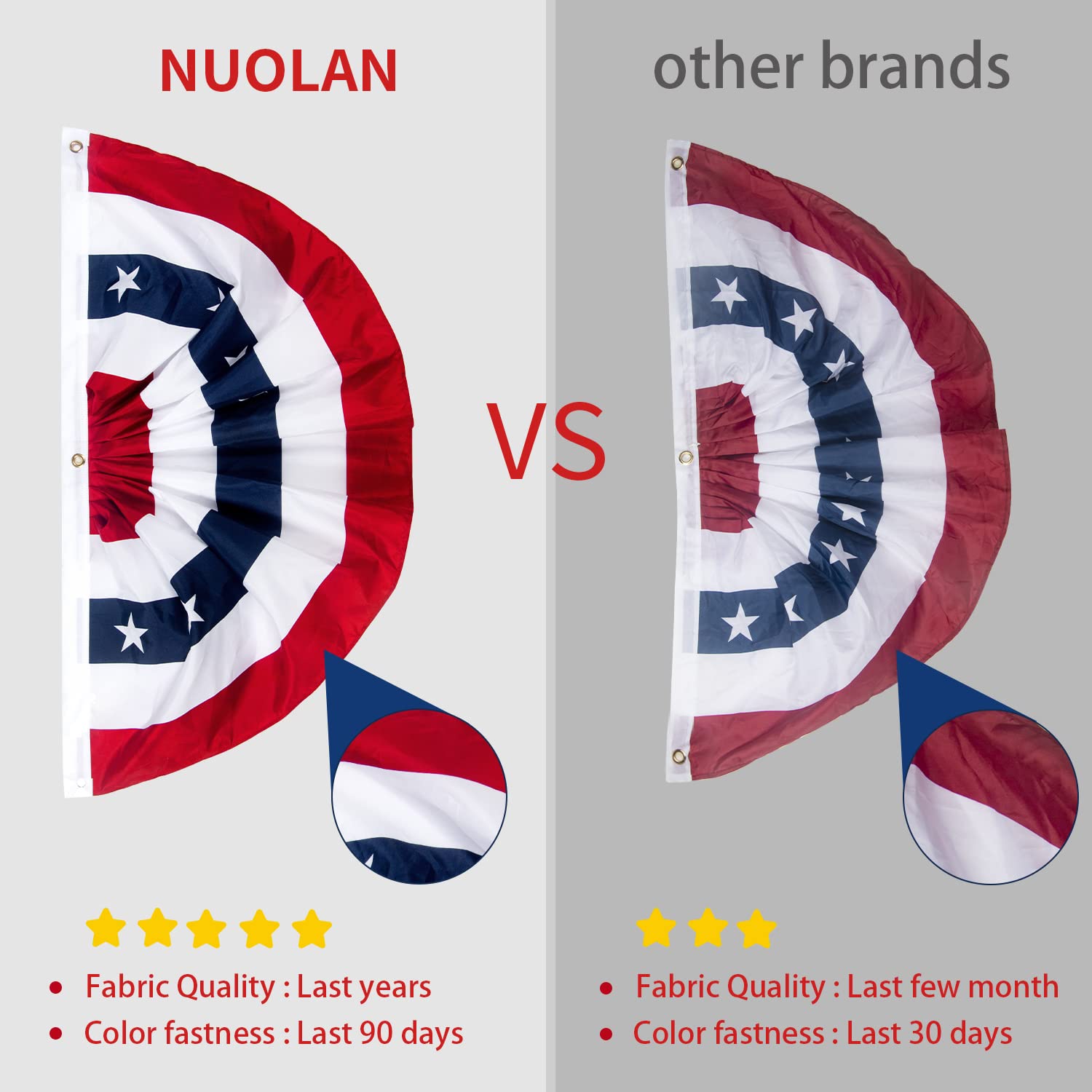 Five flags per pack provide ample coverage for porches and entryways.