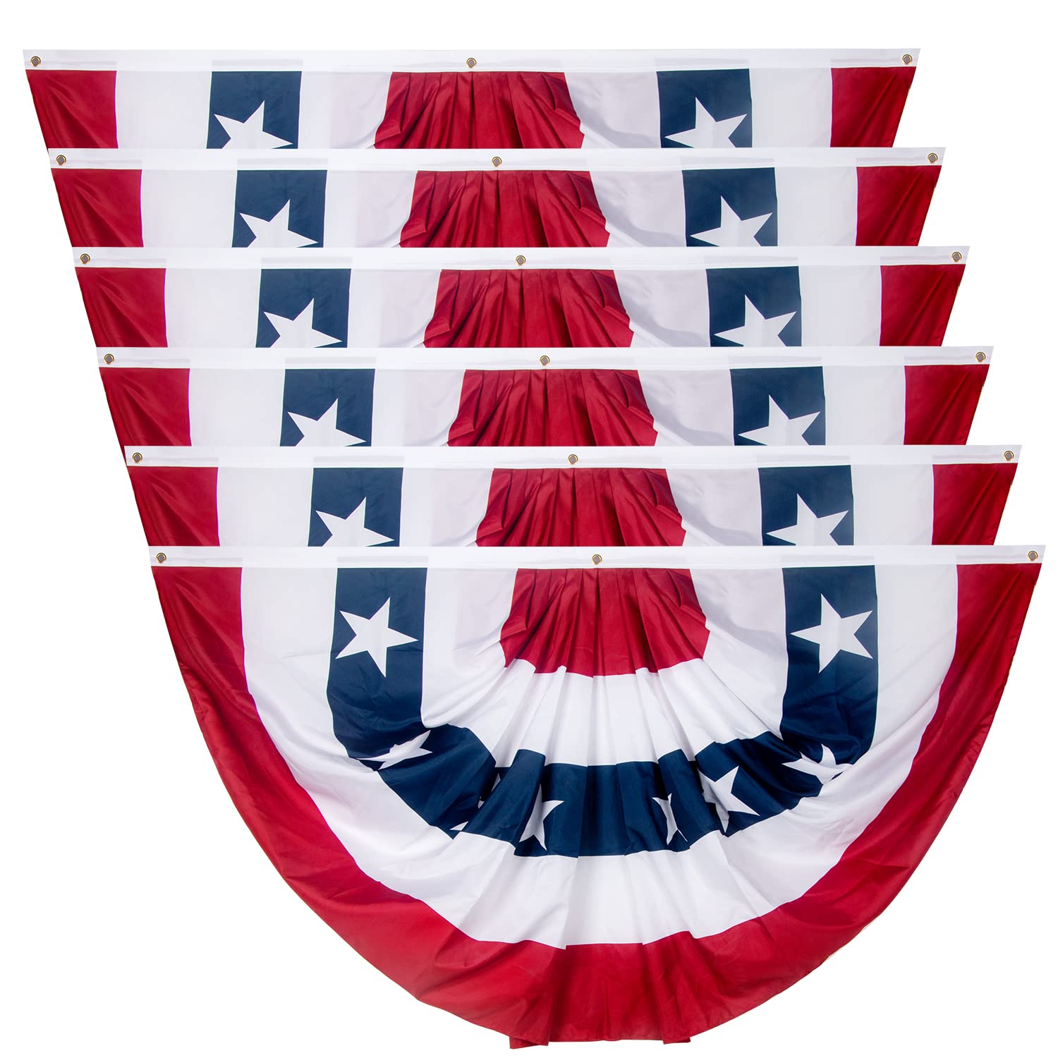 NUOLAN pleated fan flag 3x6ft for outdoor porch display and Fourth of July decor