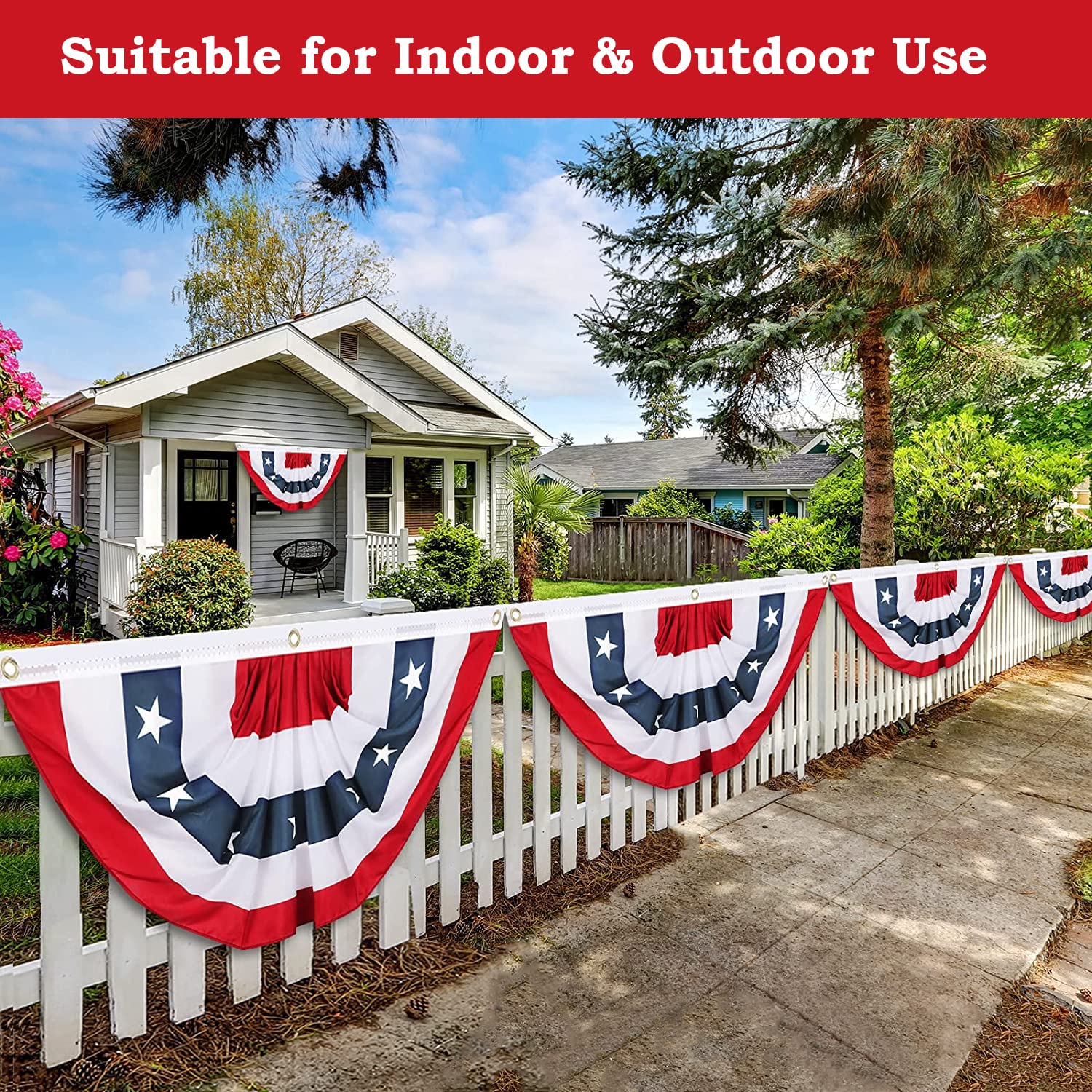 Thickened polyester fabric boosts durability for repeated patriotic displays.