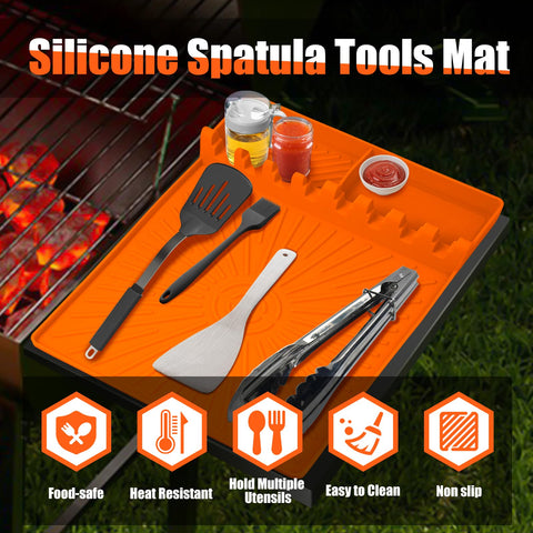 Nuorest griddle mat with drip pad protects Blackstone surface from spills.